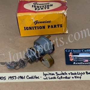 NOS 1957 1958 1959 1960 1961 CADILLAC IGNITION SWITCH DASH LIGHT BRACKET WITH LOCK CYLINDER & KEY
